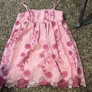 these three pink flower dress